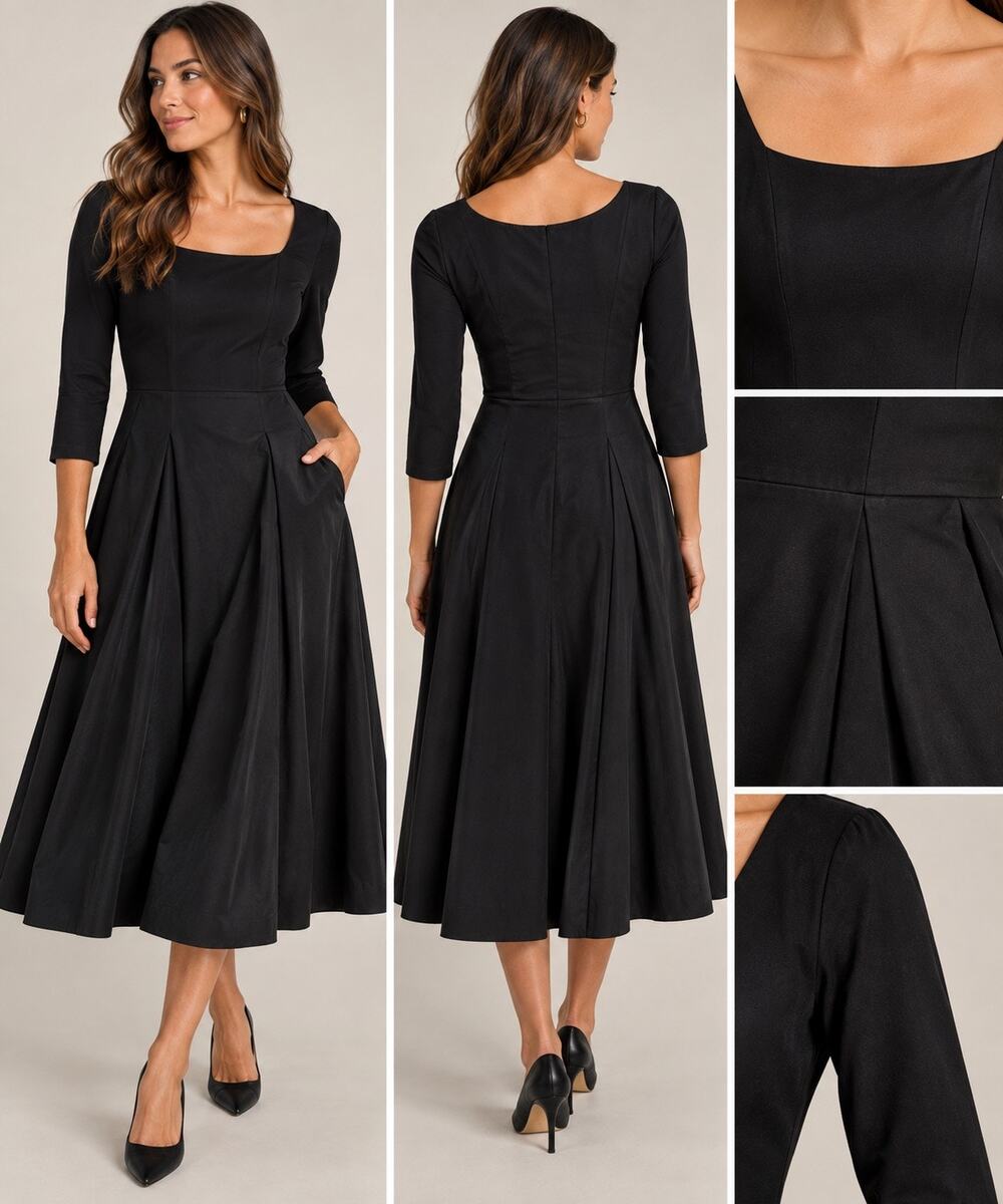 Maeve by Anthropologie Jocelyn Midi black dress Size Small